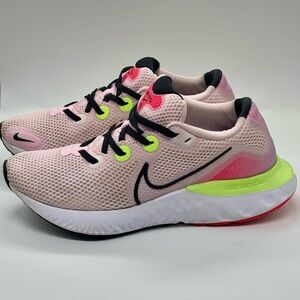Nike Womens Renew Run CW5637-600 Pink Neon Running Shoes Sneakers Size 7.5